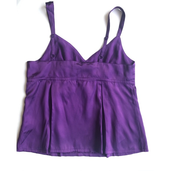 NEW GAP Purple Bow Silk Babydoll Cami Top - Picture 2 of 2